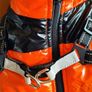 DUOMM Waterproof Dog Puffer Jacket with Integrated Harness Size Medium Like New Image 3