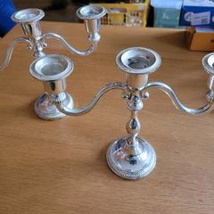 Silver  colour 3 arm candlestickholders
