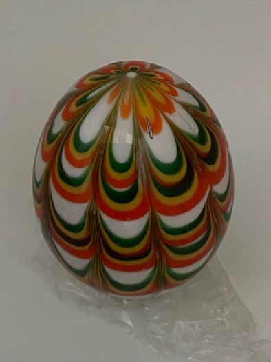 Three gorgeous art glass eggs one from Finland