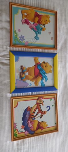 Three Winnie the Pooh wall pictures