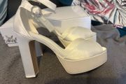 Lipsy White Satin Platform Heels