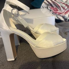 Lipsy White Satin Platform Heels