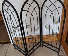 Gothic decorative fire screen with tea light holders
