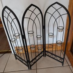 Gothic decorative fire screen with tea light holders