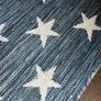 Ex display limited edition 200cm x 300cm navy and white star print indoor/outdoor rug Image 5