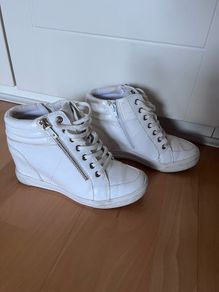 Aldo White Wedge Trainers Size 5