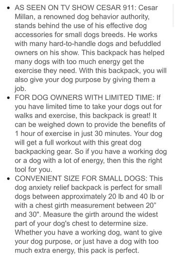 Dog Backpack