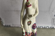 Benaya by innovation porcelain lady with bird signed 2006 floral figurine. have procken finger show photo No. 2 and 4.