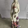 Benaya by innovation porcelain lady with bird signed 2006 floral figurine. have procken finger show photo No. 2 and 4. Image 5