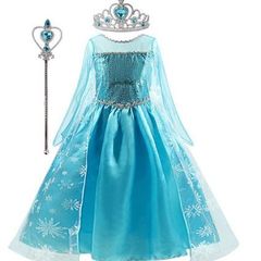 New Frozen Princess Elsa Fancy Costume With Accessories 4-5 Yrs