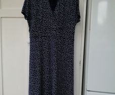 Hobbs Navy and White dot Dress 16