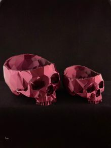 3D Printed Low Polygon Skull Planter/ Bowl