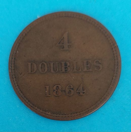 Guernsey 1864 4 Doubles  Very Fine Condition