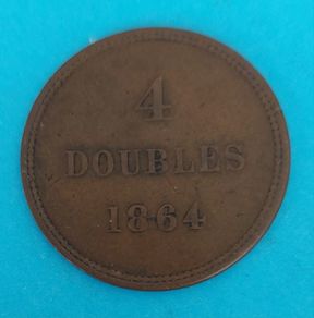 Guernsey 1864 4 Doubles  Very Fine Condition