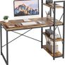 Computer Desk with Storage Shelves Writing Desk with Shelves 120CM Reversible Computer Desk with Bookshelf for Home Office Small Space MULTIPLE COLOURS AVAILABLE (FREE POSTAGE) Image 2