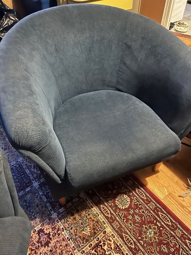 2 Matching Blue Bucket Chairs