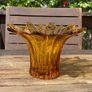 Mid Century Large Amber Color Handblown Vase Image 3