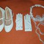 Girls communion dress,shoes, gloves and head piece Image 5