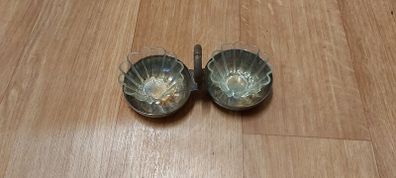 Antique glass metal serving caddy