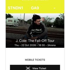 J Cole Standing Ticket