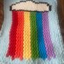 Handmade Fingerknit Rainbow Cloud Chunky Knit Blanket Image 10