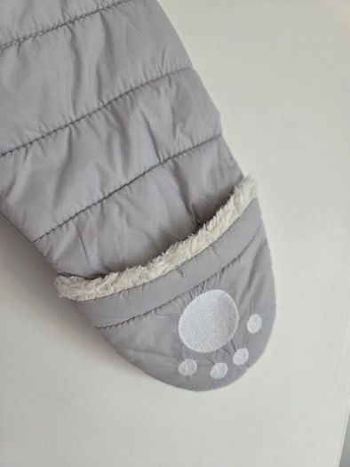 3-6m, The Little White Company Grey Bear Snowsuit