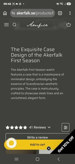 Akerfalk First Season 24 hour dial watch