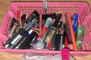 Lip liner, lip gloss, eye liner, lipstick, mascara, ...