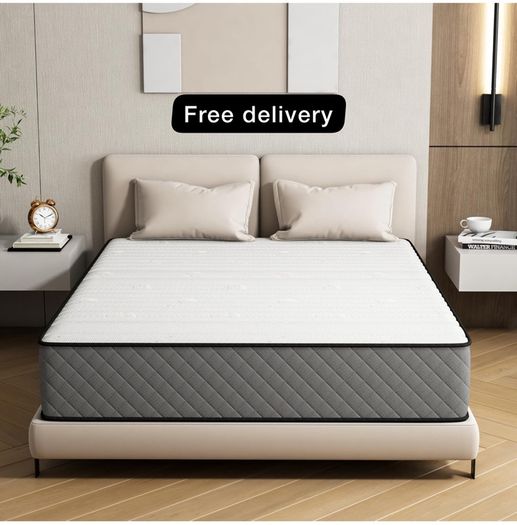 Single Mattress Hybrid Memory Foam Medium Firm Single Size Mattress, 25CM