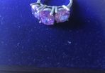 Silver Ring With Purple Stones