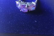 Silver Ring With Purple Stones