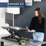 Standing 81 cm Desk Converter, Height Adjustable Riser, Sit to Stand Dual Monitor and Laptop Workstation with Wide Keyboard Tray, Black, DESK-V000K Image 5