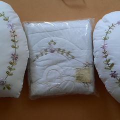 Two Heart Cushions and Pair of Matching Pillow Shams
