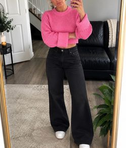 Salsa Black Jeans Push In Sculpting Wide Leg Jeans W28 L32 UK 10