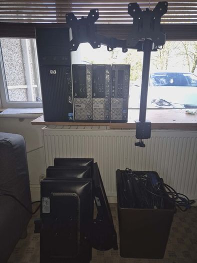 Desktop PC Bundle  4 PCs, 6 Monitors , Accessories (All Working)