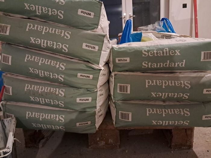 bags of tile adhesive