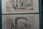 2 x Mid 19th Century Engraved Caricatures by George Cruikshank