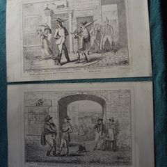 2 x Mid 19th Century Engraved Caricatures by George Cruikshank