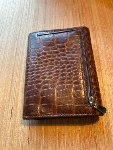 Brown Leather Crocodile Style Womens wallet