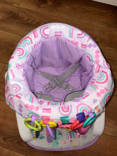 Bright Starts Purple Paradise Learn-to-Sit Activity Floor Seat with added toys as shown