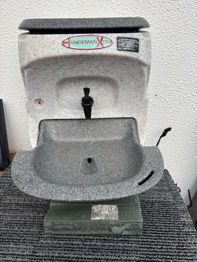 Teal van camper van hot cold water tank