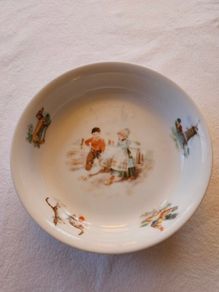 Vintage 'jack and jill' bowl
