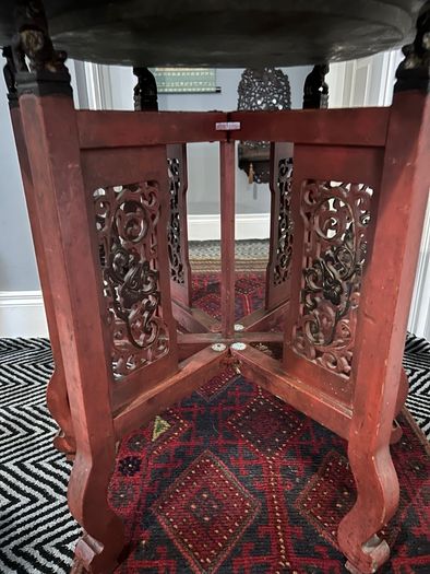 Large Antique Chinese Red Lacquer & Gilt Coffee Table