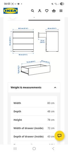 Chest of 3 Drawers Ikea