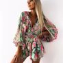 Set of chiffon tied top and shorts tropical pattern Image 9