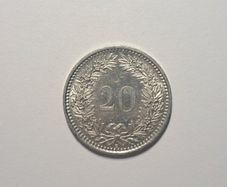 Switzerland 20 rappen coin