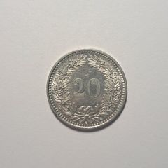Switzerland 20 rappen coin
