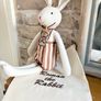 New bespoke 100% linen Roman the rabbit in romper with gift bag Image 8