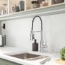 NEW SALE | Brushed Kitchen Tap,Spring Kitchen Taps with Pull Out Spray,3 Spray Modes 360 Degree Swivel High Arc Single Handle Kitchen Sink Mixer Tap with Pull Down Sprayer Image 2