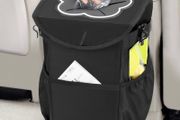 10L Car Rubbish Bin with Lid, Foldable and Waterproof Liner, Portable Car Trash Can Oxford Cloth Side Pockets for Headrest or Seats, Car Boot Storage Bag for SUV Truck Minivan Auto (FREE POSTAGE)